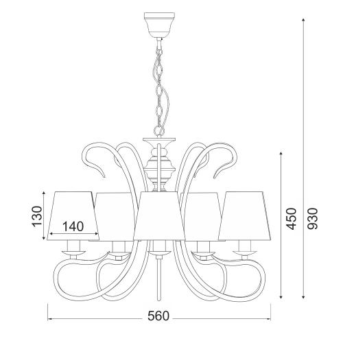 ACA LIGHTING -  Textile & crystal  DL7615