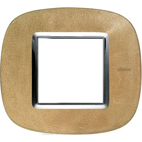 BTICINO - HB4802SLC Elliptical cover plate 2 modules - skin sand 