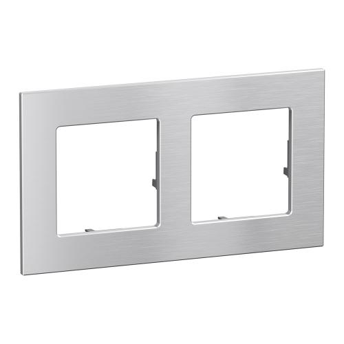 LEGRAND - 2-Gang Frame, Metal Aluminium Colour – Legrand Valena Life Raw origin 756652