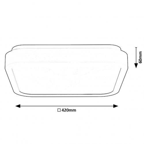 RABALUX - Moisture-proof LED ceiling light  SAMIRA square 48W 3100lm 4000K IP44 black 71256