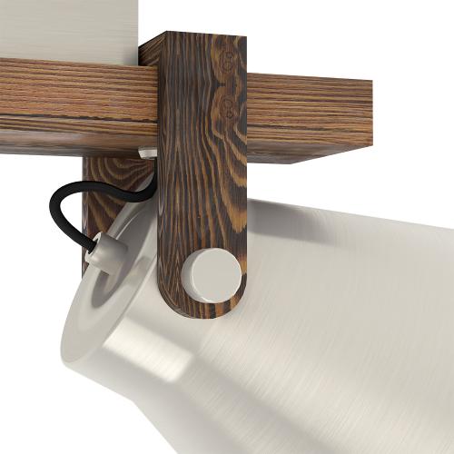 EGLO - spot CAWTON E27 2X40W wood steel coloured, rustic brown - 43949