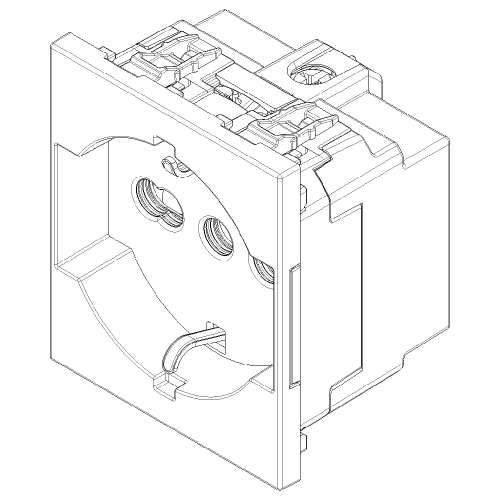 VIMAR - SICURY 2P+E 16 A 250 V~ universal socket outlet, Italian standard P40, canvas - 2 modules 30210.C