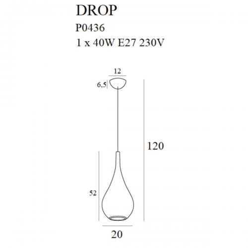 MAXLIGHT - Пендел DROP P0436 ,Ø: 20 cм,1 x 40W E27 230V