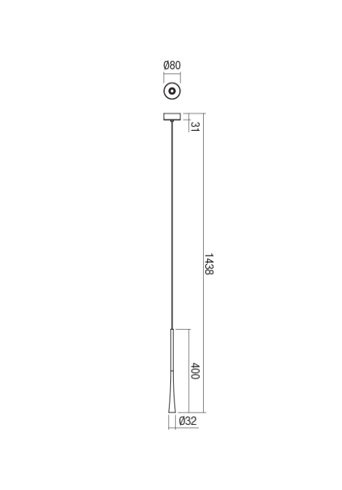 REDO GROUP - Пендел  ITO P01-1754 SU 1 LED 7W 3000K COFFEE  WITHOUT CANOPY AND DRIVER 