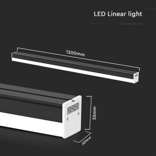 V-TAC - 40W LED Линейно Тяло Черно Тяло 6500K SKU: 10137