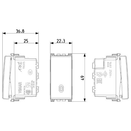 VIMAR - 19005.M - 1P 16AX 2-way switch Metal