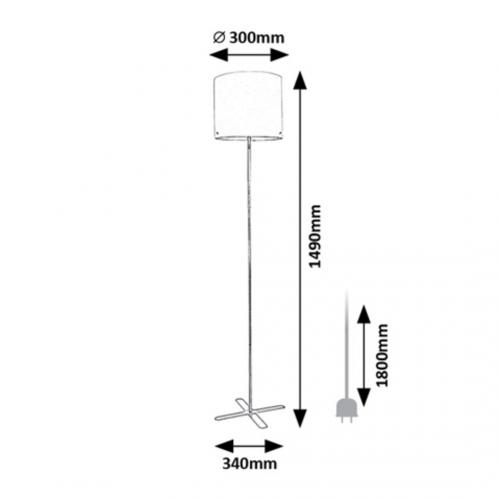 RABALUX -  FLOOR LAMPS IZANDER 74012 E27 1X MAX 40W