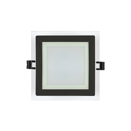 ULTRALUX - LPSG642BL LED blac glass panel for building-in square, 6W, 4200K, 220V AC, neutral light, IP44, SMD2835