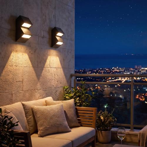ACA LIGHTING - Влагозащитен аплик  Д:9.9, Ш:12, В:23.5 см.  SJ18622  ODELIA ⚡ LED 24W⚡ 1720LM ⚡ 3000K ⚡ 230V ⚡ IP65 ✴ Черен 