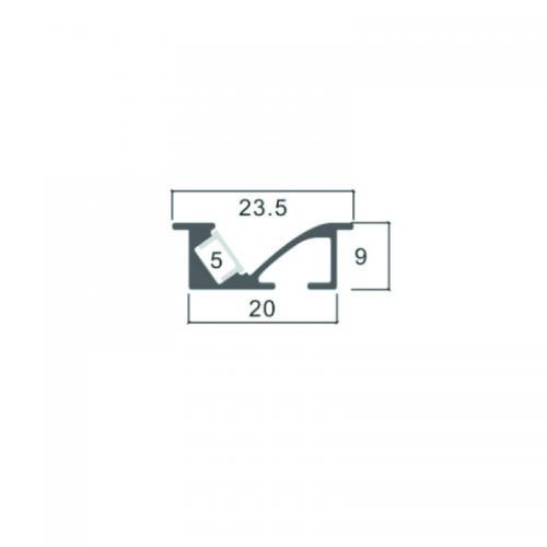 ACA LIGHTING - ARPY RECESSED ALUMINUM PROFILE P168U WITH OPAL PC DIFFUSER 2m/pc P168U