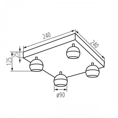 KANLUX - Wall & ceiling lighting fitting GALOBA EL 33678 35W 4xGU10