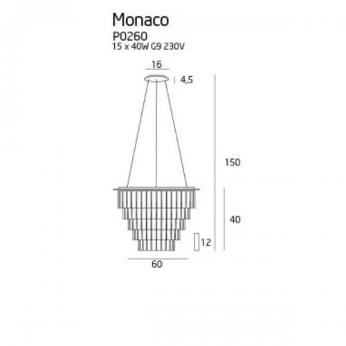 MAXLIGHT - Полилей MONACO P0260 ,Ø: 60 см,15 x 40W G9 230V