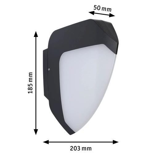 PAULMANN - LED Влагозащитен аплик   94516  LED outdoor wall light Smart Home Zigbee 3.0 Ikosea insect-friendly IP44 50x203mm Tunable Warm
