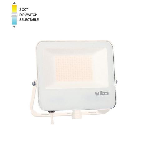 VITO - LED ПРОЖЕКТОР DANUBE 100W 3xCCT (3000K/4000K/6000K) смяна на цветната температура IP66 бял 3023025
