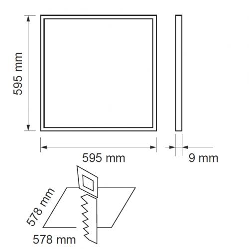ULTRALUX - LPV664040 LED panel 600х600 40W, 4000K, 220V-240V AC