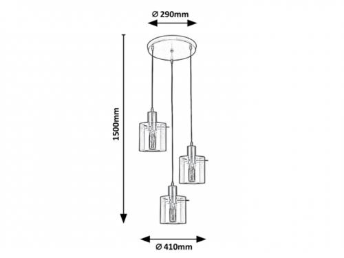 RABALUX - Pendant DONATI E27 3X40W 5223