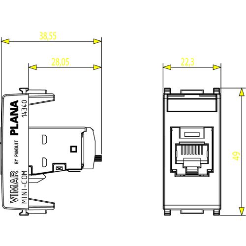 VIMAR - 14340.2 - RJ45 Cat5e Panduit FTP outlet white