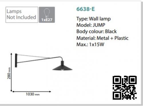 TKLighting - АПЛИК JUMP 1XE27 ЧЕРЕН 1x15W 6638