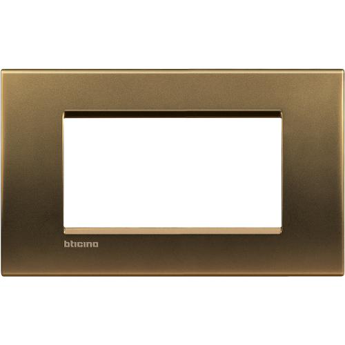 BTICINO - LNA4804BZ Square cover plate 4 modules - bronze polished 