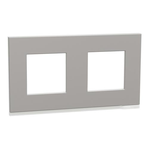 SCHNEIDER ELECTRIC - NU600480 cover frame - 2 gangs - 2 x 2 modules - aluminium