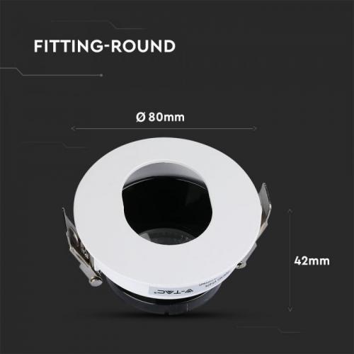 V-TAC - GU10 Fitting White+Black Round SKU: 3161 VT-874