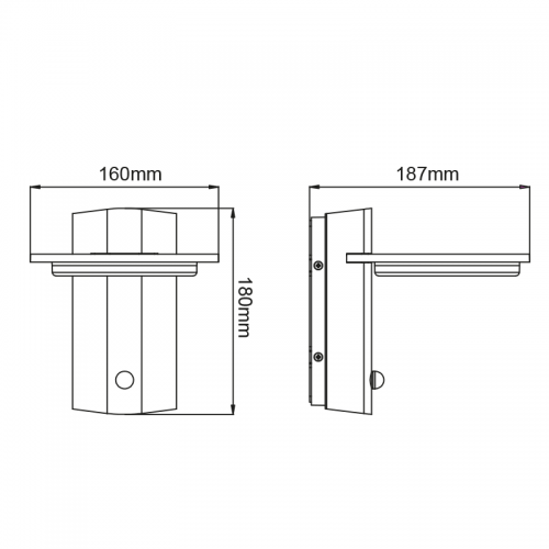 ACA LIGHTING - Wall garden luminaire with a sensor VALLE IP54 LG8205GPIR