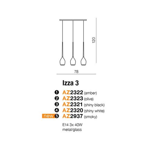 AZZARDO - Пендел IZZA 3 MD1288B-3BK / AZ2321