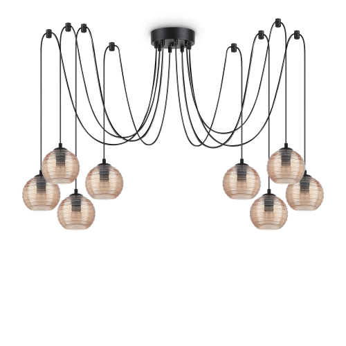 IDEAL LUX - pendant luminaire RIGA SP8  AMBRA 241173 E27, 8X60W