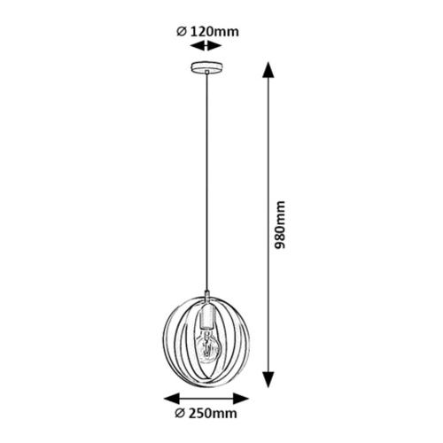 RABALUX - Pendant Cortado 5360 E27 1X MAX 40W