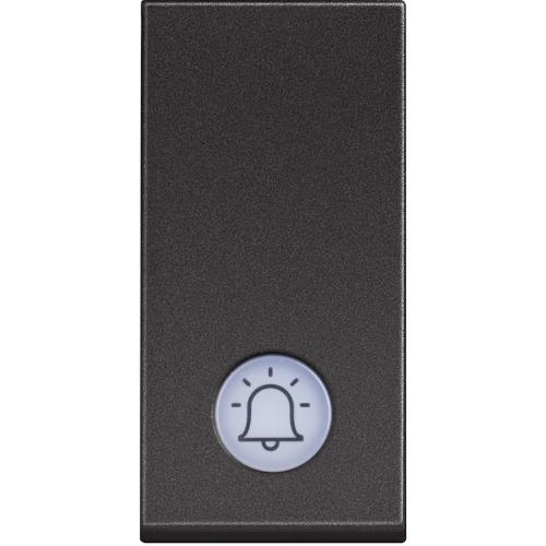 BTICINO - RG4042V12 Бутон 1 модул с LED индикация на 12V и символ звънец Classia черен