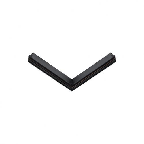 NOVA LUCE - Corner connector for magnetic track  L:28.7, W:2.87, H:3.3 cm.  9110022  PLANET MAGNETIC ⚡ Horizontal 90°⚡ Sandy Black Aluminium