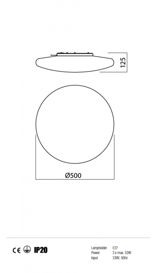 REDO GROUP - ceilling luminaire NUVOLO PL 01-210 2X52W E27