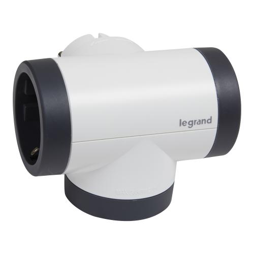 LEGRAND - 694521 Contact adapter 3x Shuko T-shaped rotating white Legrand