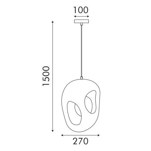 ACA LIGHTING - Пендел Ø270mm, h1500mm FALIRIS E27 бял MP251031
