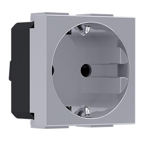 ACA LIGHTING - Контакт Шуко с детска защита 16А MODYS Сребро 10101312470