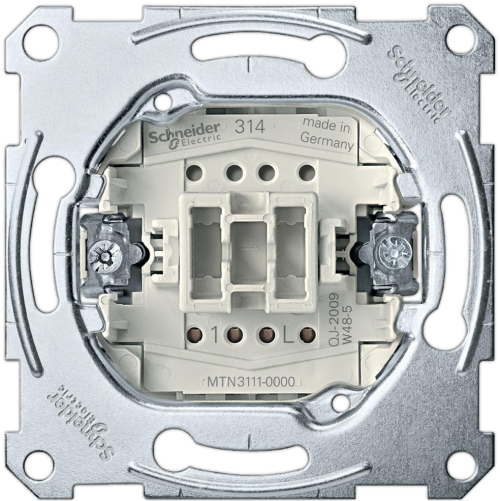 SCHNEIDER ELECTRIC - MTN3111-0000 One-way switch insert 1 pole, flush-mounted, 10 AX, AC 250 V, screwl. term.