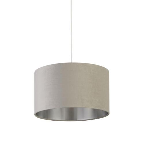 SEARCHLIGHT - Абажур   21035GY  Light Grey Velvet Drum  ⚡HALOGEN 60W ⚡B22 / E14 / E27