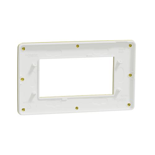 SCHNEIDER ELECTRIC - NU270459М New Unica - cover frame - 1 gang - 4 module - gold/ white mirror surface