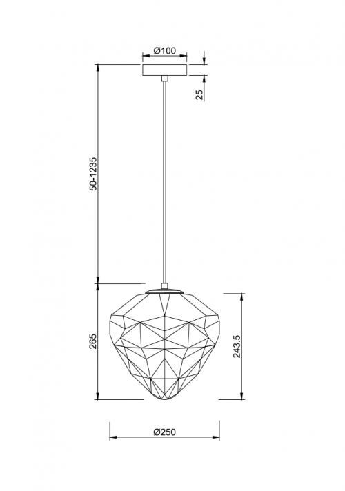 MAYTONI - pendant luminaire GLOBO P053PL-01GR E27, 1X40W