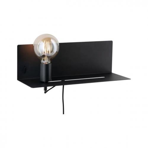 PAULMANN - Аплик с рафт  78920  DEVARA⚡E27⚡230V⚡max. 40W dimmable✴Черен