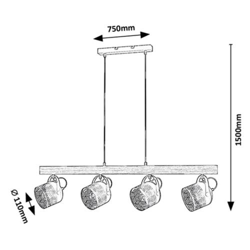 RABALUX - Pendant Rotem 3300 E14 4X MAX 40W