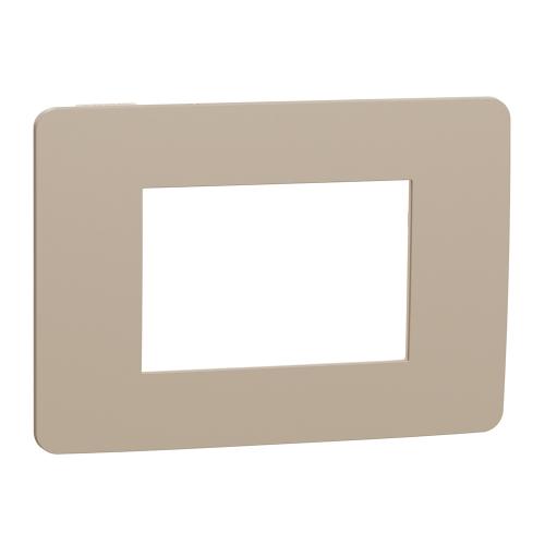 SCHNEIDER ELECTRIC - NU270327 New Unica - cover frame - 1 gang - 3 module - cappuccino/ ivory