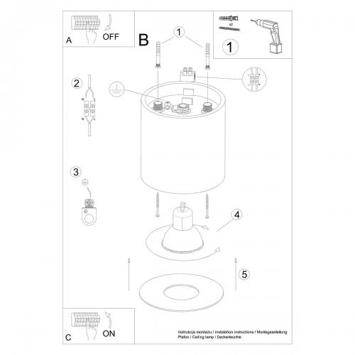 SOLLUX -  Ceiling lamp MIKA  SL.1282 grey GU10 10W