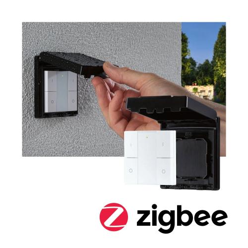 PAULMANN - 50137   Wall Switch Smart Home Zigbee 3.0 On/Off/Dimm Outdoor  ✴ Black
