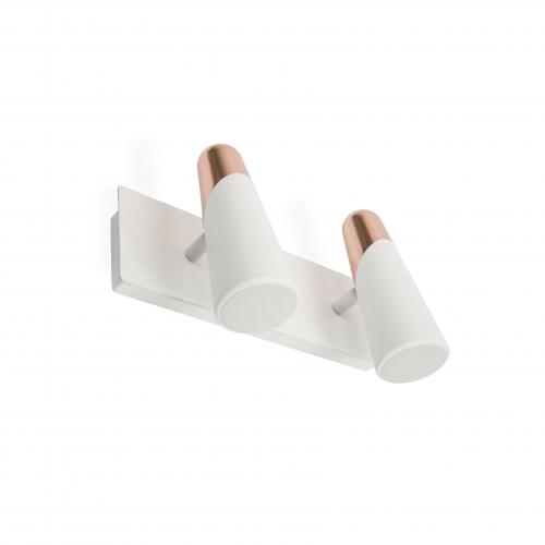 FARO - LAO LED White and copper wall lamp 2L Ref.29034