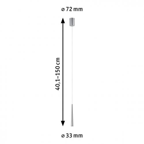 PAULMANN - Пендел  70929   Gutta⚡ 2700K⚡520lm ⚡LED 7W✴Полиран алуминий