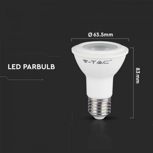 V-TAC - LED Bulb SAMSUNG Chip 5.8W E27 PAR20 Plastic 6500K SKU: 21149
