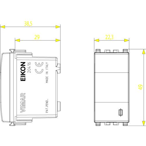 VIMAR - 20416 - 1P 16A fuse carrier grey