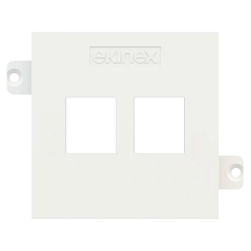 Ekinex - Faceplate for 2х RJ45 Keystone 55x55 Fenix White - EK-KSC-2K-FBM