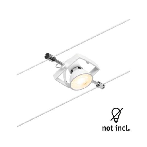 PAULMANN - 94433  CorDuo cable system Mac II single spot ✴ GU5.3 max.10W~12V✴ white matt/chrome